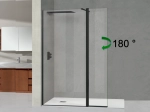 Paroi de douche fixe avec partie mobile - Largeur 80 à 100 cm, hauteur 195 cm - Verre de sécurité 6 mm - Traitement anti-calcaire - STOCK DISPONIBLE - Livraison offerte